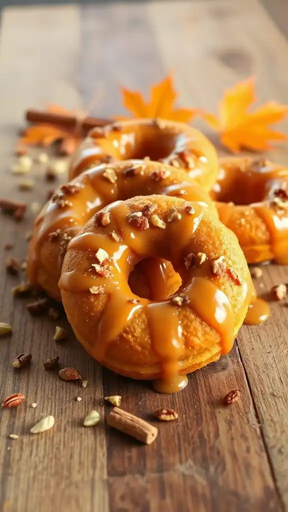 maple pumpkin doughnut rings
