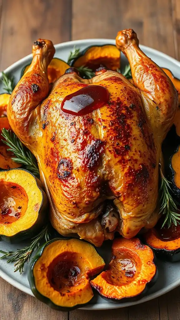 maple roasted chicken and squash