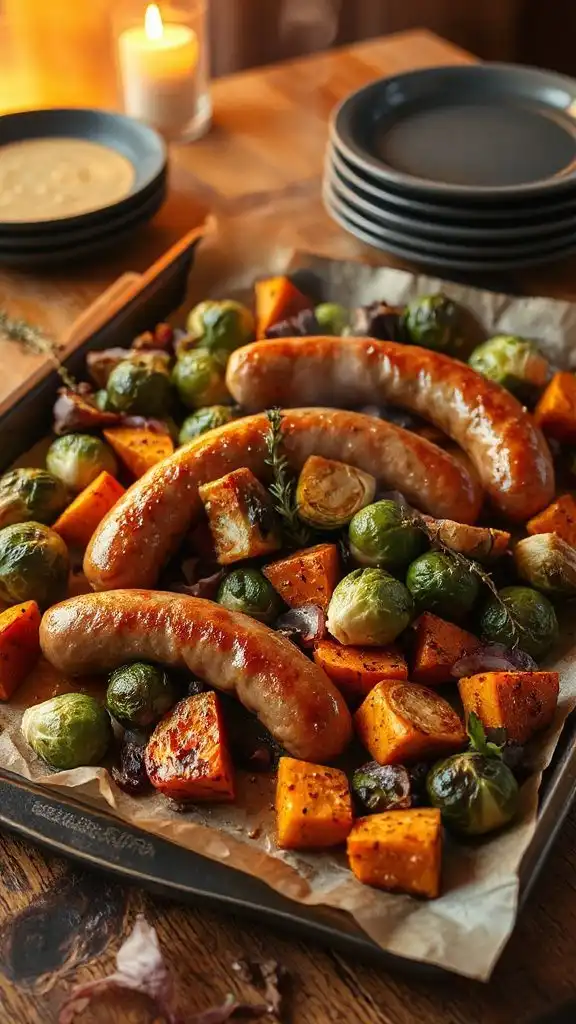 maple sausage brussels sprouts dinner