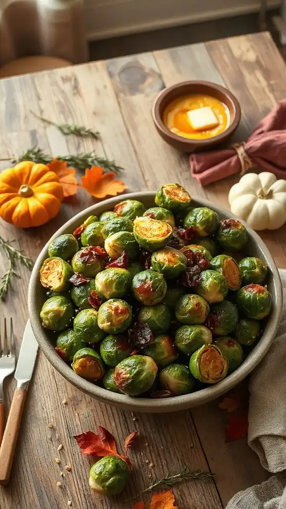 maple soy glazed brussels sprouts