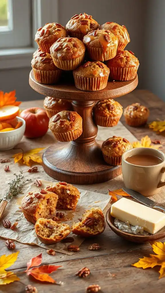 maple syrup pecan muffins