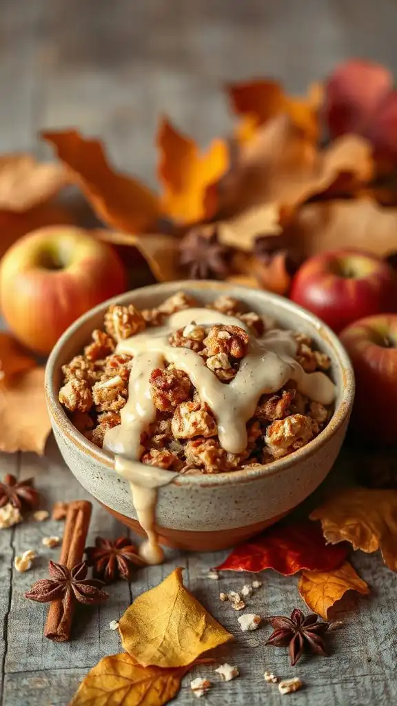 maple tahini apple crisp