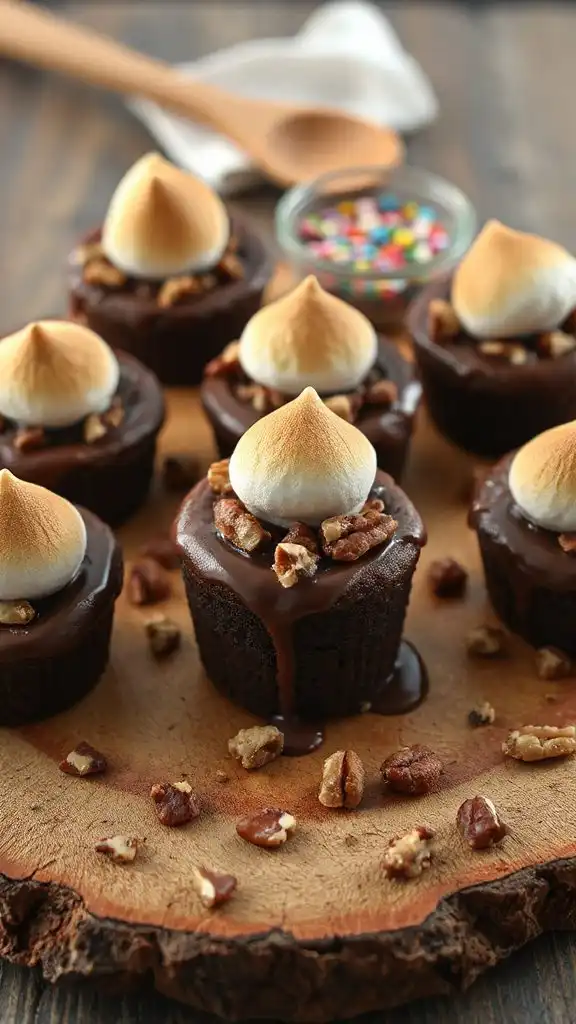 marshmallow topped brownie cups