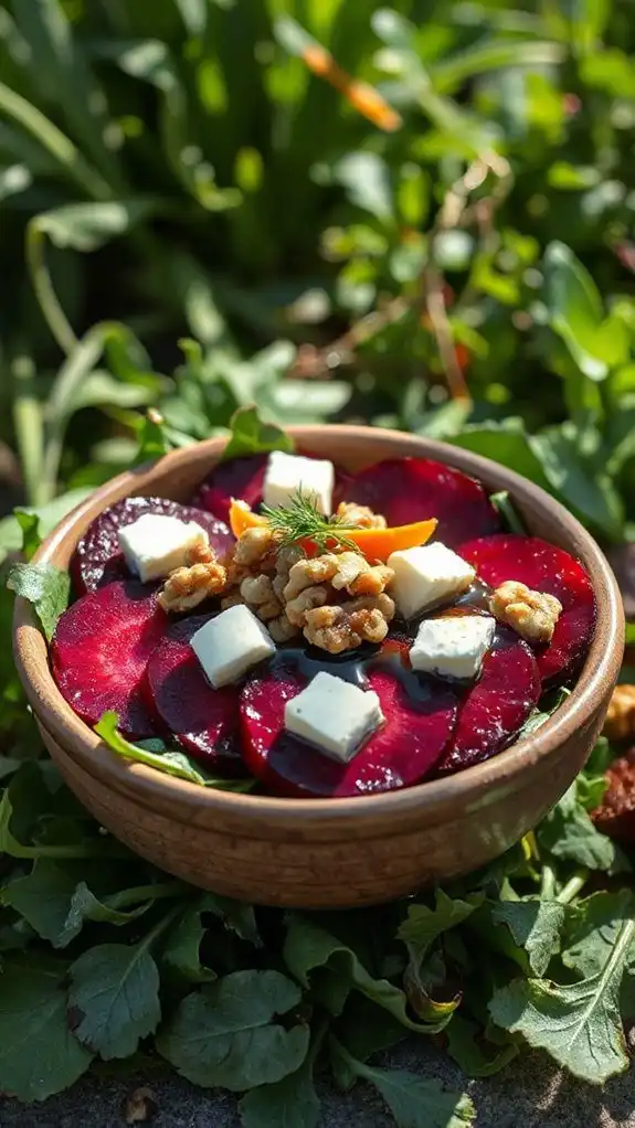 mediterranean beet and quinoa bowl