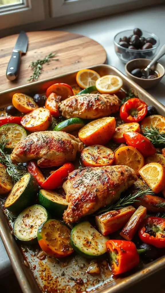 mediterranean chicken sheet pan meal