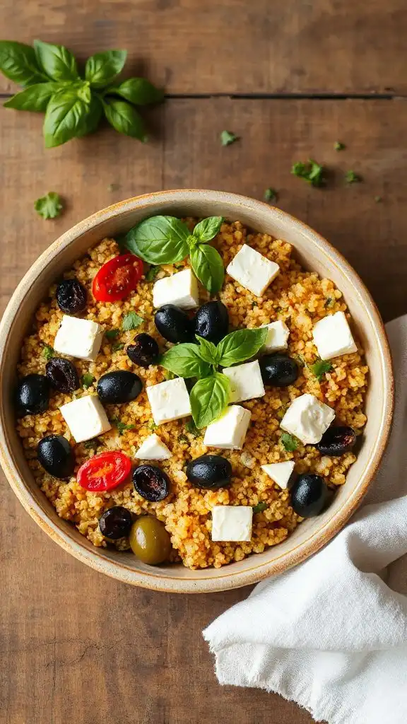 mediterranean feta olive quinoa