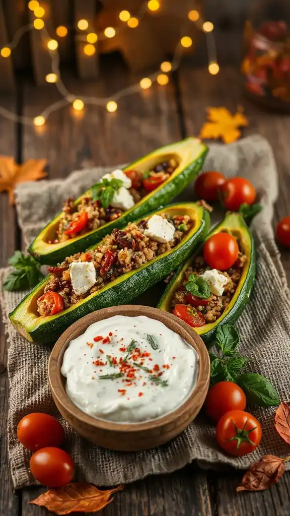 mediterranean stuffed zucchini boats