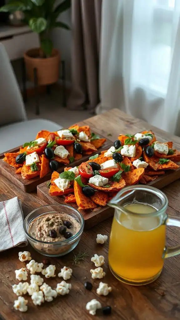 mediterranean sweet potato nachos