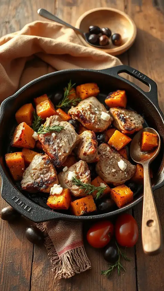 mediterranean turkey sweet potato bake