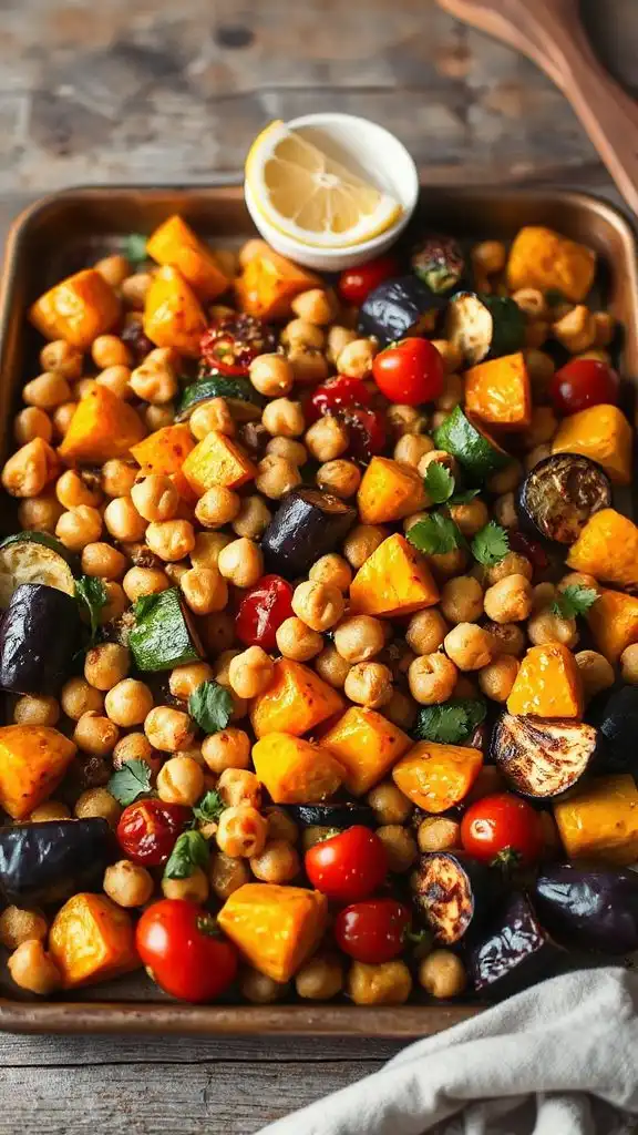 mediterranean veggie chickpea bake