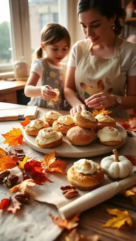 mini cinnamon roll bites