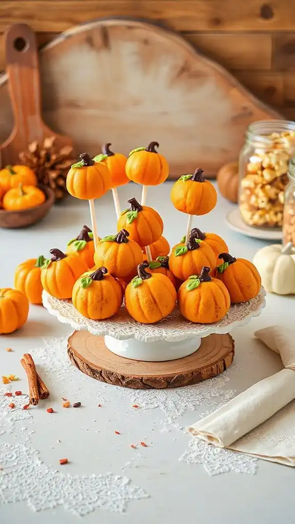 mini pumpkin cookie pops