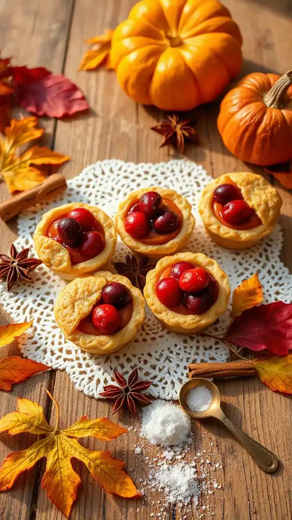 mini pumpkin cranberry pies