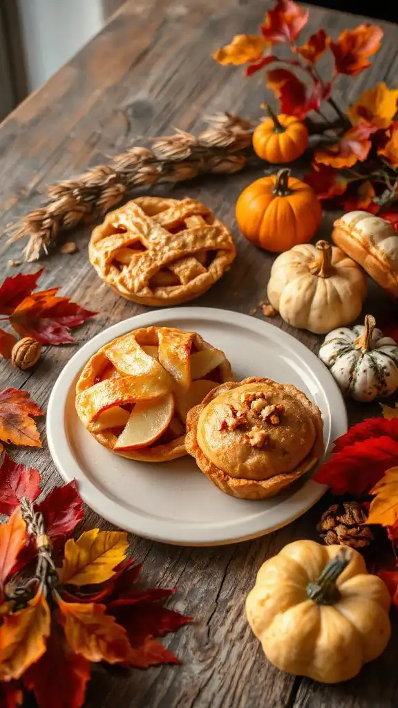 miniature apple pear pies