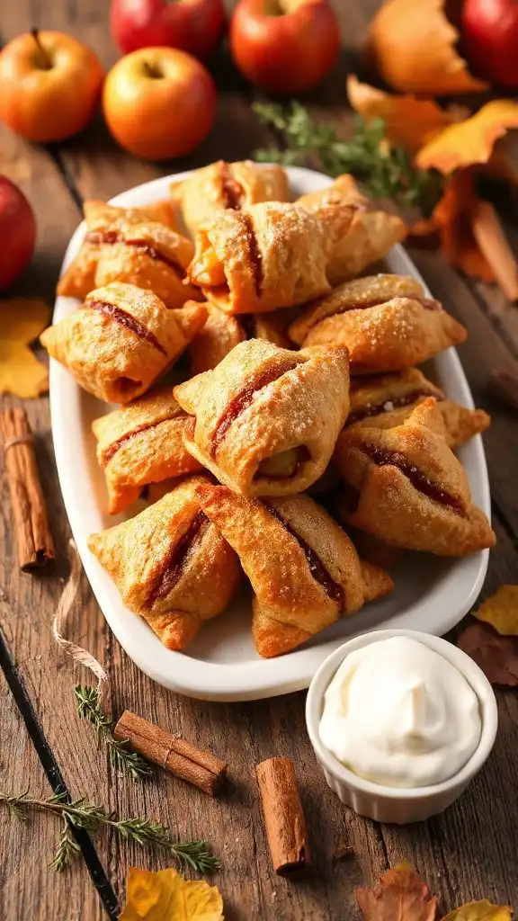 miniature spiced apple pastries