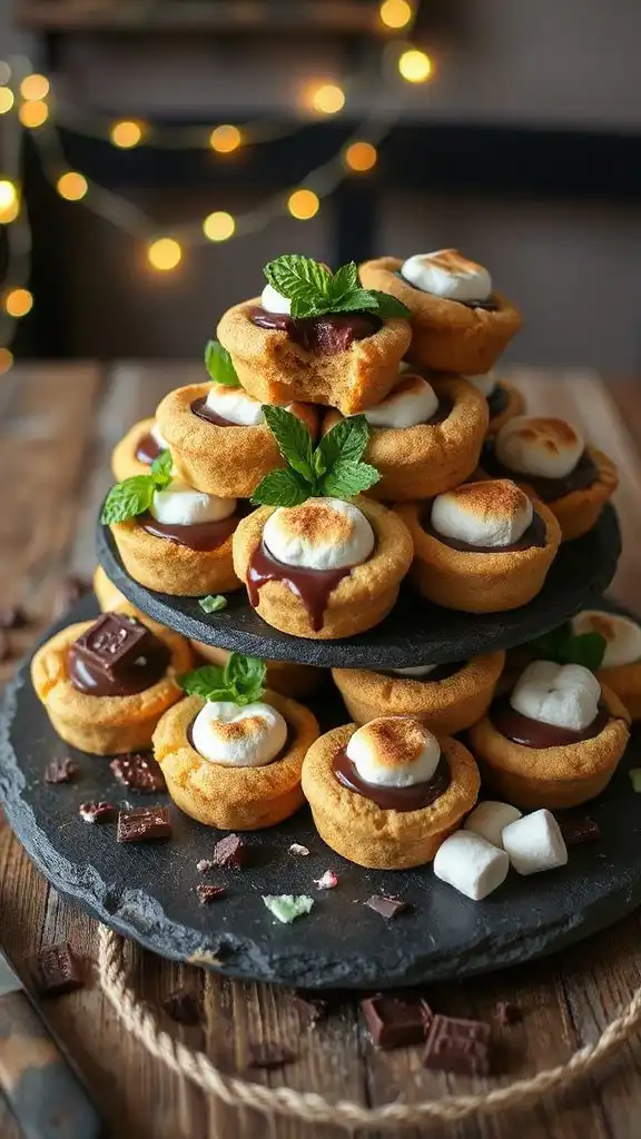 minty chocolate s mores cookies