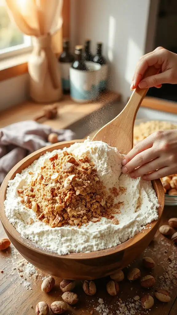 mix dry ingredients thoroughly
