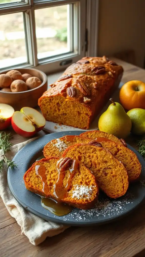 moist autumn pumpkin bread