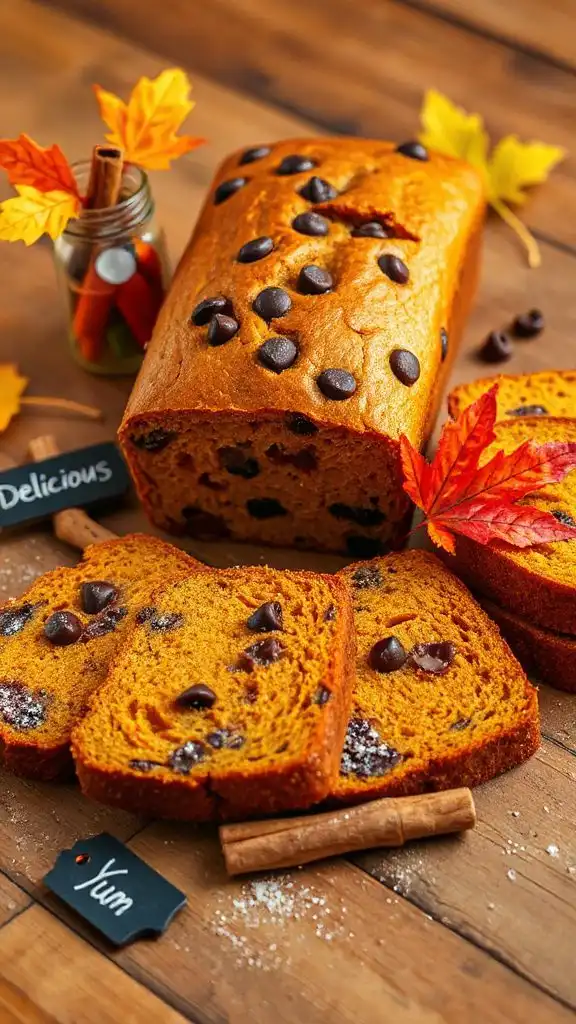 moist chocolate chip pumpkin bread