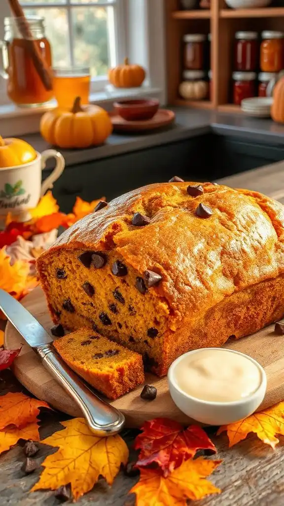 moist chocolate chip pumpkin bread