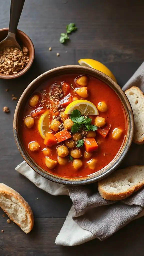 moroccan spiced harissa chickpea stew