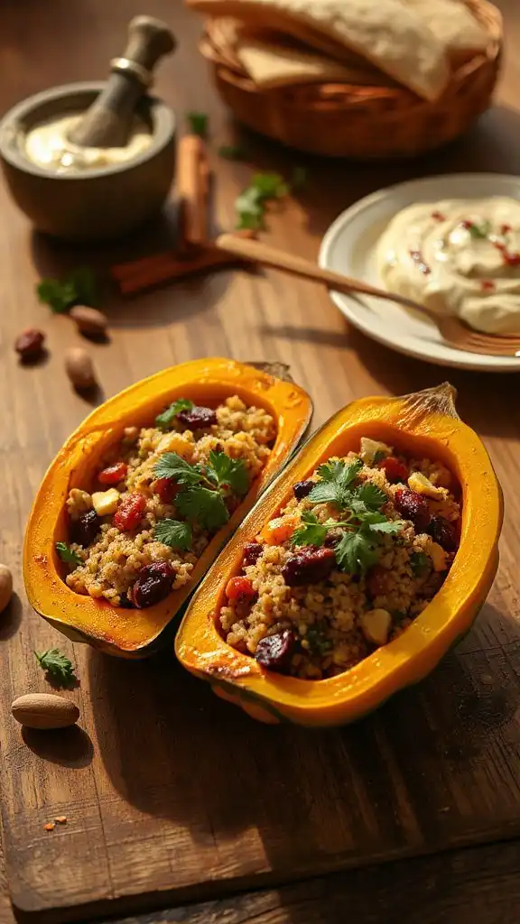 moroccan stuffed delicata squash