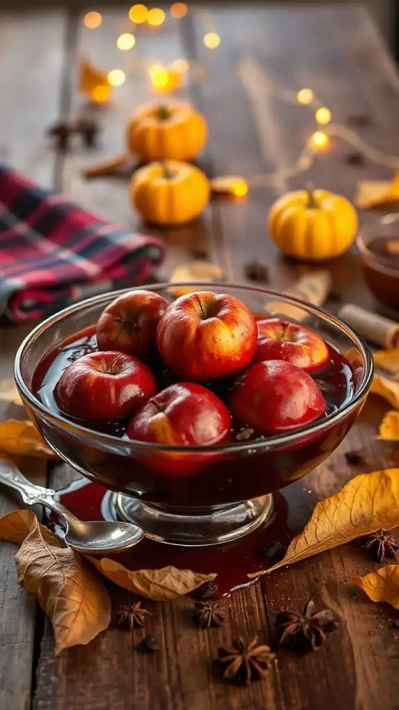 mulled wine poached apples