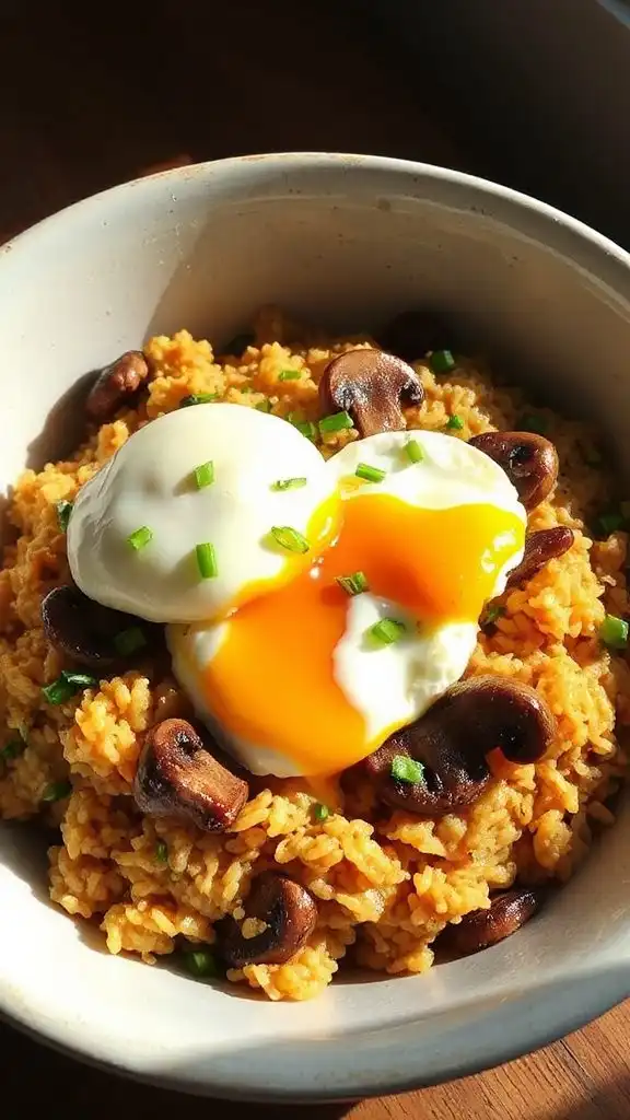 mushroom rice hash breakfast