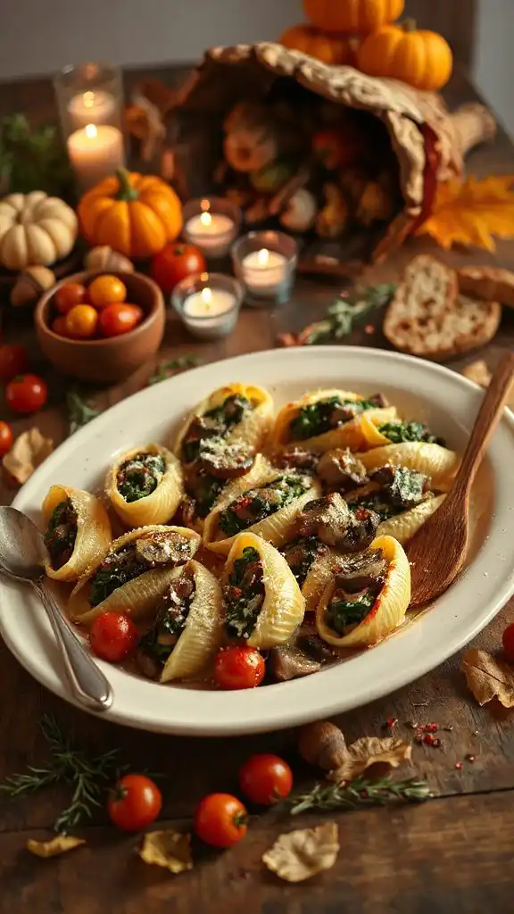 mushroom spinach stuffed shells