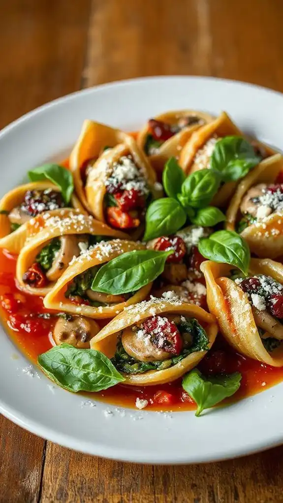mushroom spinach tomato stuffed shells mushroom spinach tomato stuffed shells