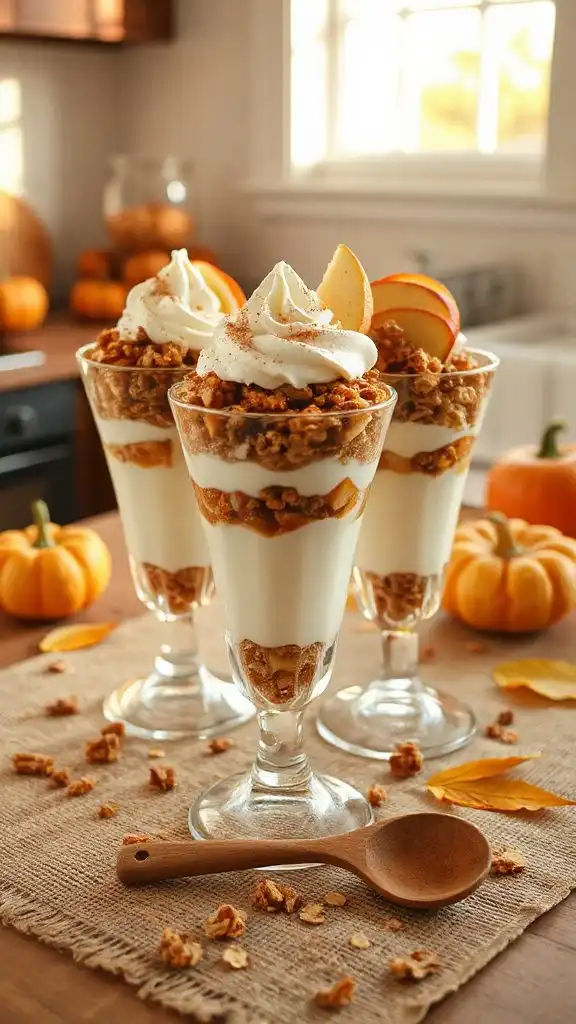 no bake apple crisp parfait