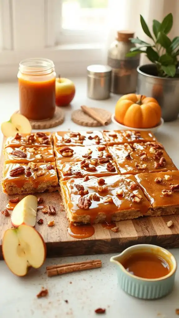 no bake caramel apple bars