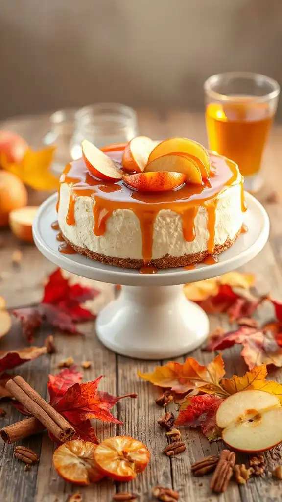 no bake caramel apple cheesecake