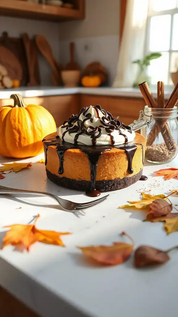 no bake chocolate pumpkin pie