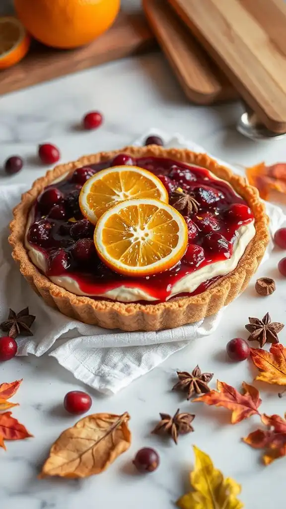 no bake cranberry orange tart