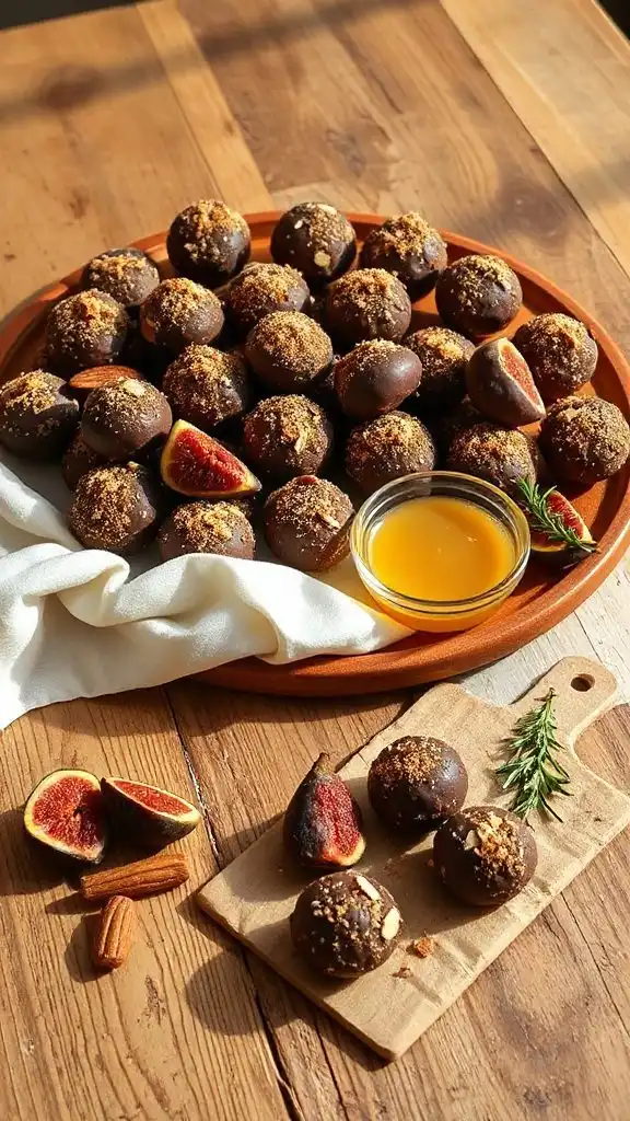 no bake fig almond truffles