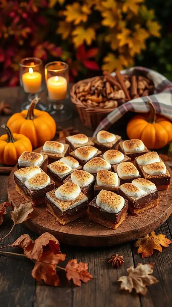 no bake pumpkin s mores bars