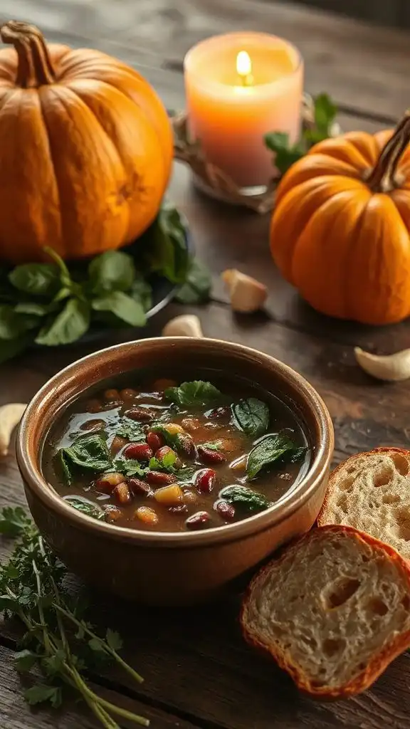 nourishing spinach lentil soup