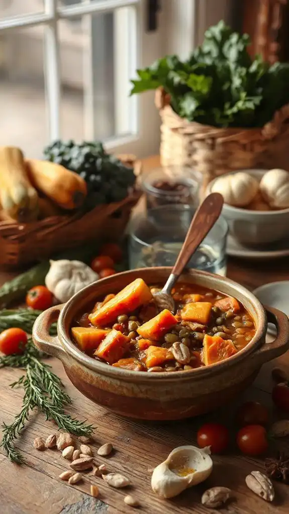 nourishing vegetable lentil stew