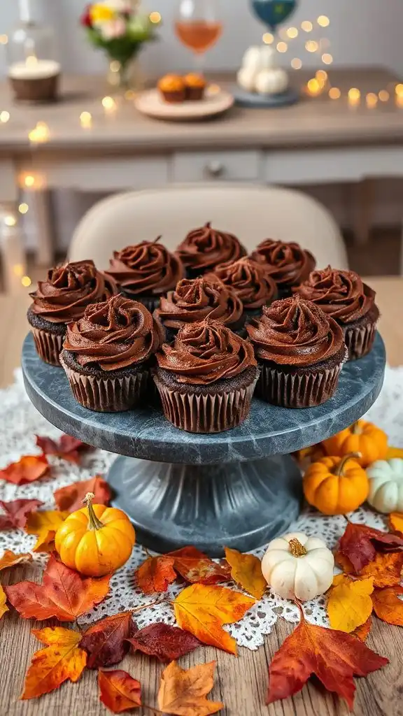 nutella pumpkin chocolate cupcakes