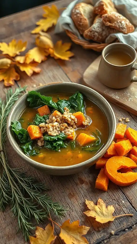 nutritious autumn kale soup