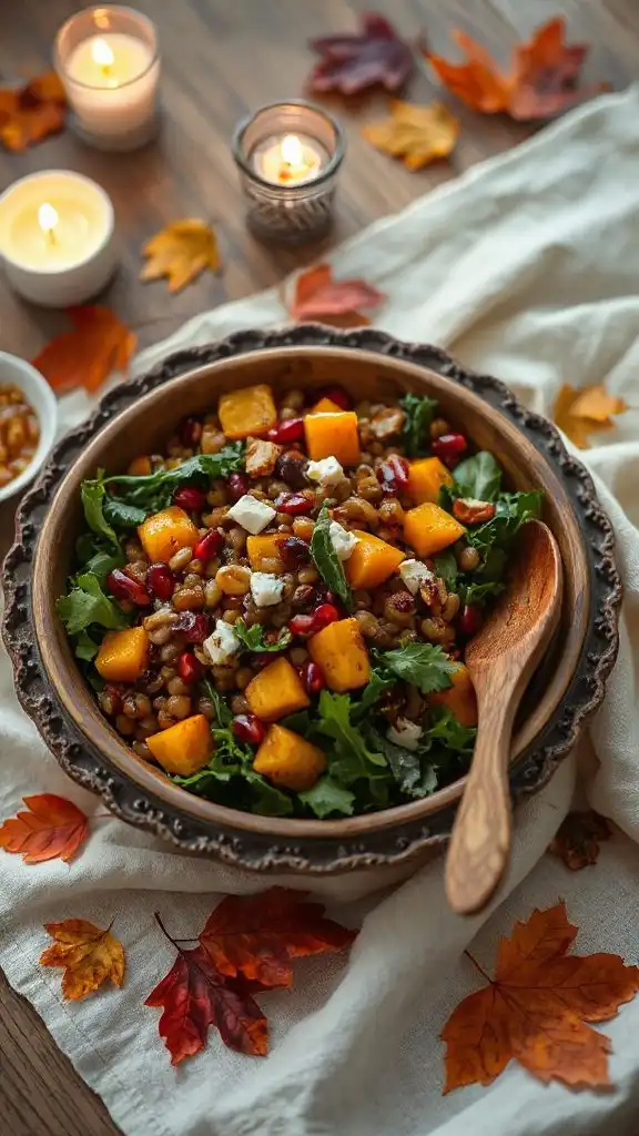 nutritious autumn lentil salad