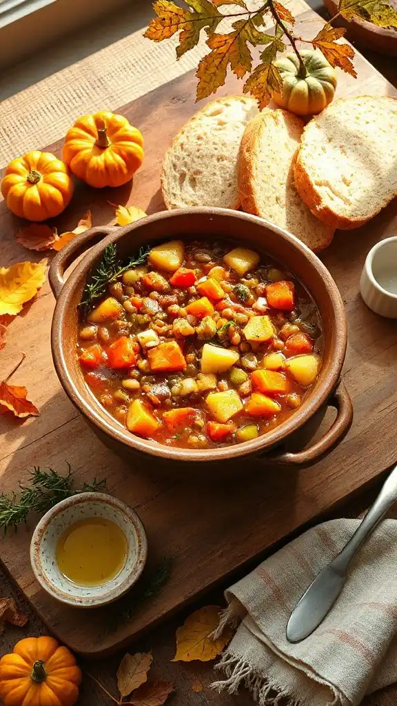nutritious autumn lentil soup