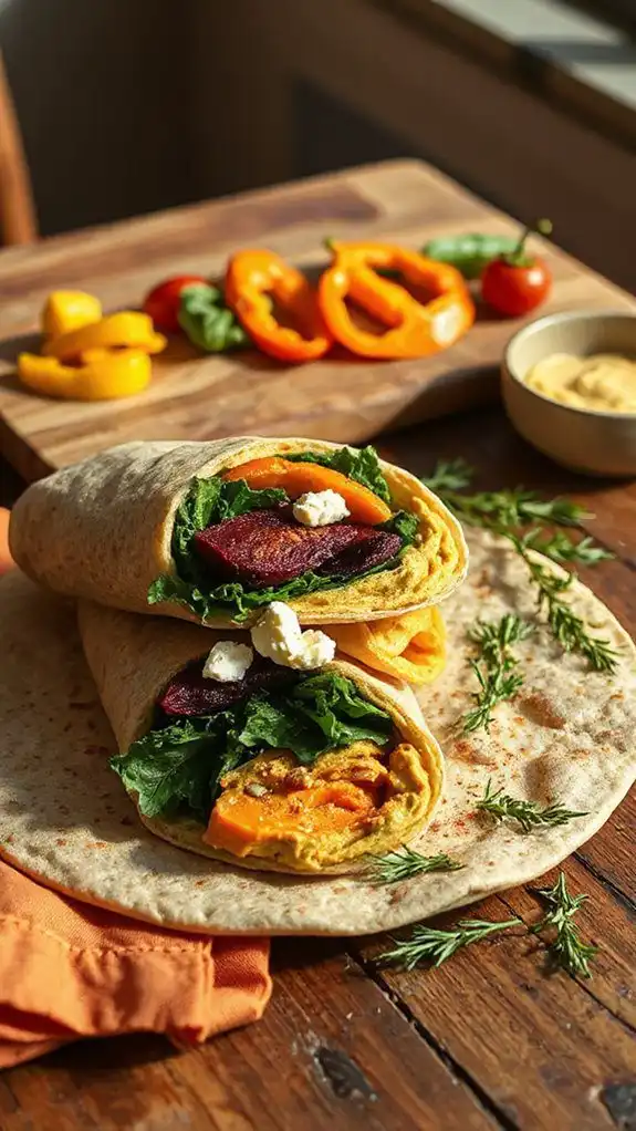 nutritious autumn veggie wrap