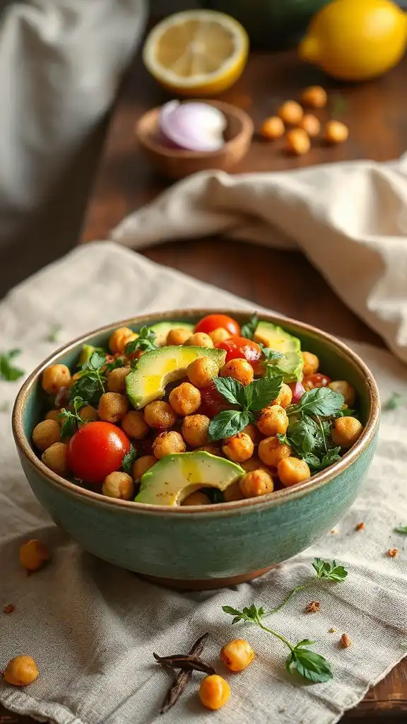 nutritious chickpea avocado salad