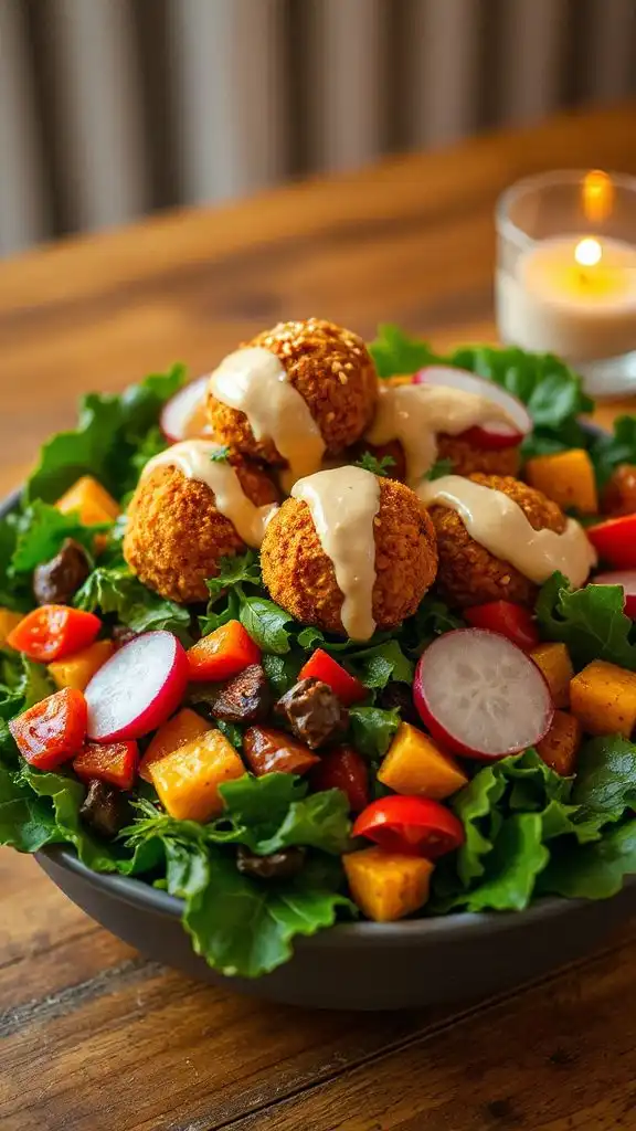 nutritious falafel salad bowl