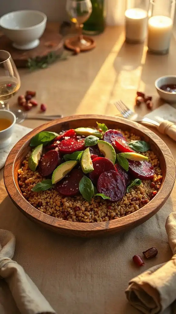 nutritious farro beet salad