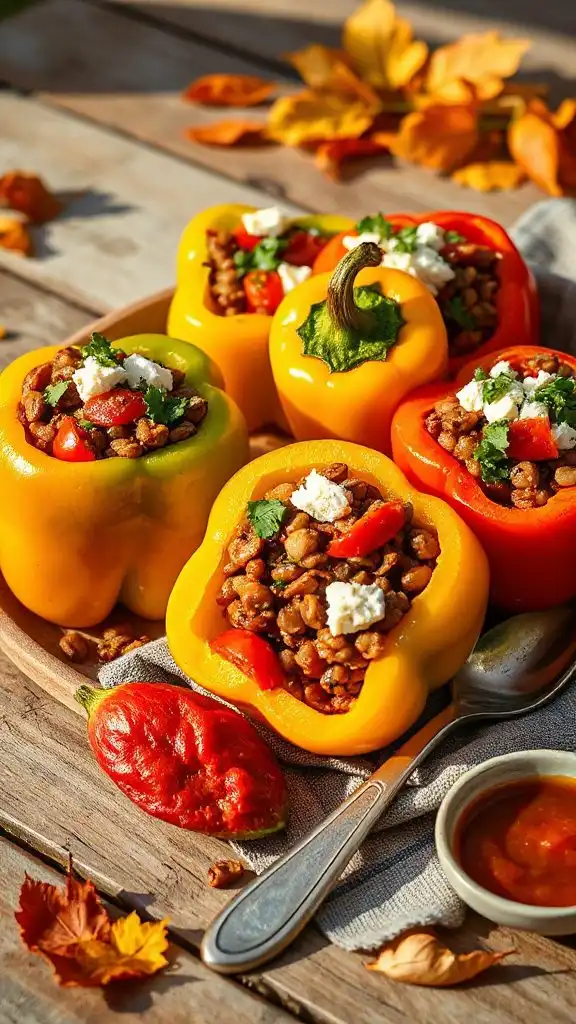 nutritious lentil stuffed peppers