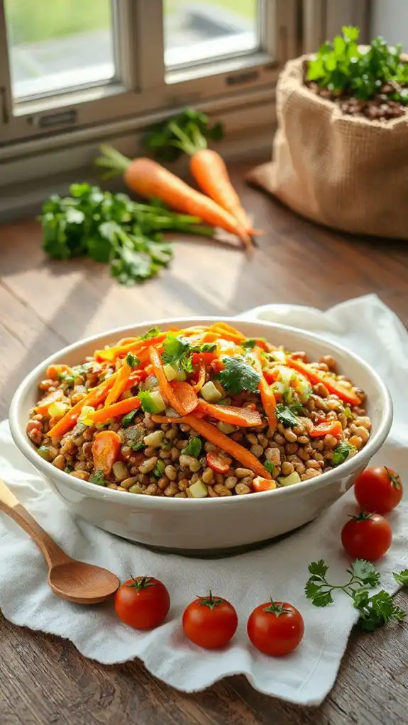 nutritious lentil vegetable salad