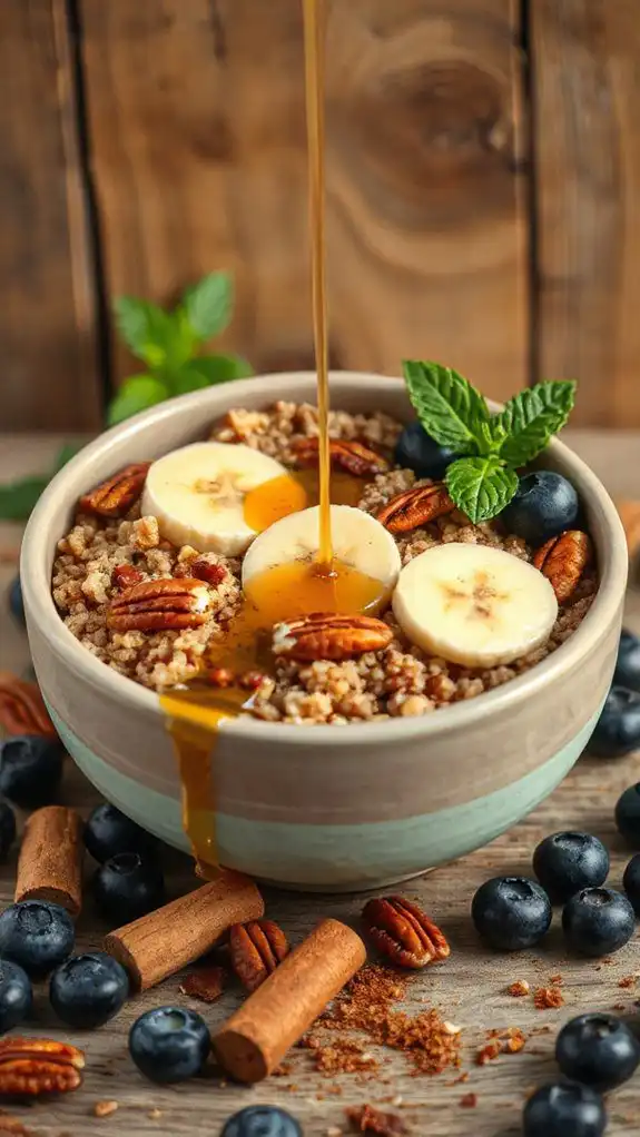 nutritious maple pecan quinoa breakfast